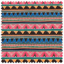 Polipiel Azteca estampada en tonos fresa, tierra y azules OFERTA