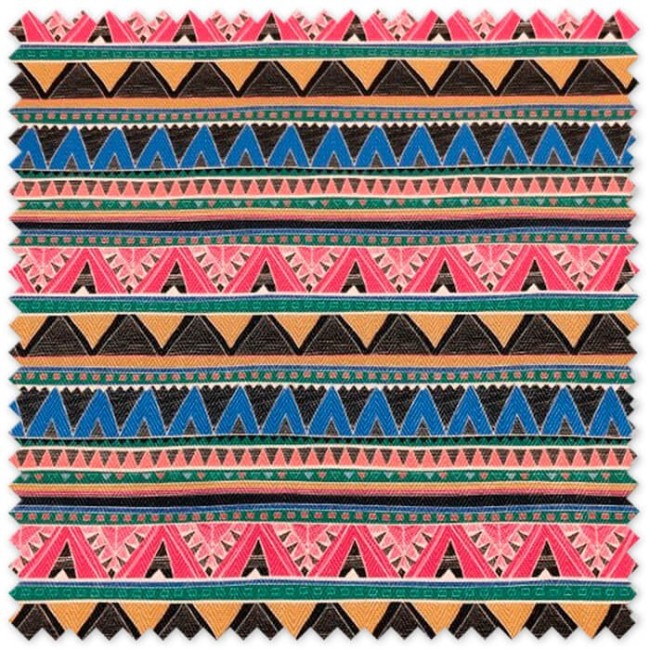 Polipiel Azteca estampada en tonos fresa, tierra y azules OFERTA