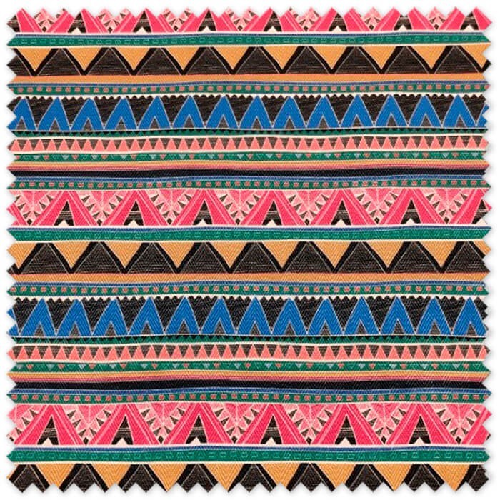 Polipiel Azteca estampada en tonos fresa, tierra y azules OFERTA