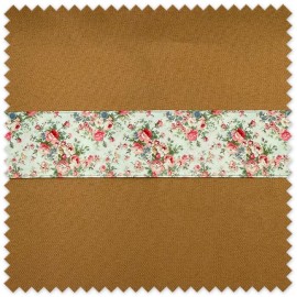 lazo mini flor coral fondo menta, lazo floral coral, cinta flores menta