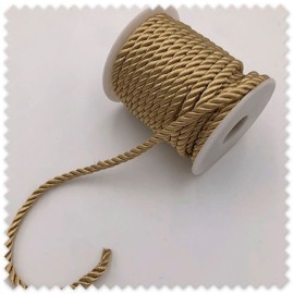Rollo de 9 metros de cordón trenzado dorado de 5 mm para costura, decoración, disfraces y manualidades.