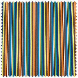 Tela popelín estampada de mil rayas de colores para confección de prendas, accesorios y proyectos de costura creativa.