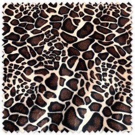 Tela de terciopelo estampada con diseño animal print de jirafa para disfraces, confección, complementos y decoración