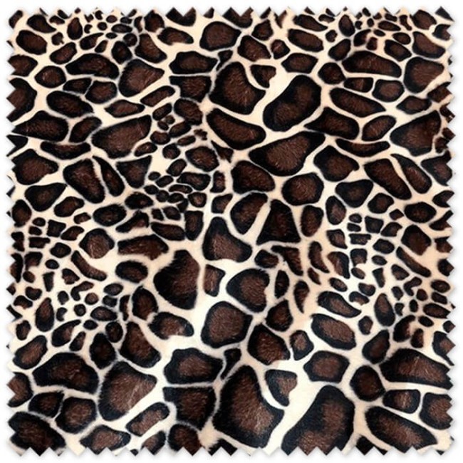 Tela de terciopelo estampada con diseño animal print de jirafa para disfraces, confección, complementos y decoración