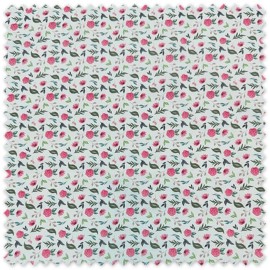 Tela popelín estampada con flores fucsias para confección de vestidos, blusas, complementos y proyectos de costura creativa.