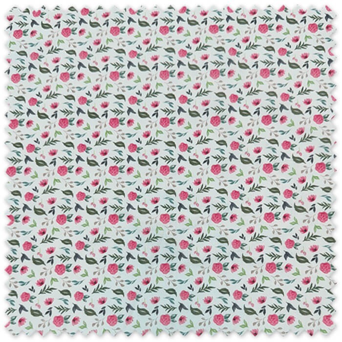 Tela popelín estampada con flores fucsias para confección de vestidos, blusas, complementos y proyectos de costura creativa.