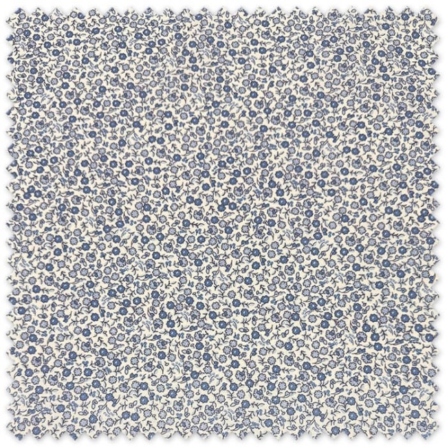 tela popelín mini flor azul al mejor precio por metros