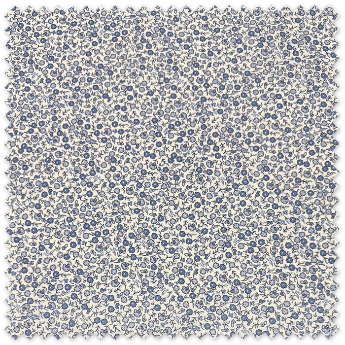 tela popelín mini flor azul al mejor precio por metros