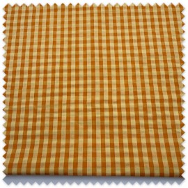 Retal seersucker vichy bicolor naranja y amarillo de 0,60 metros