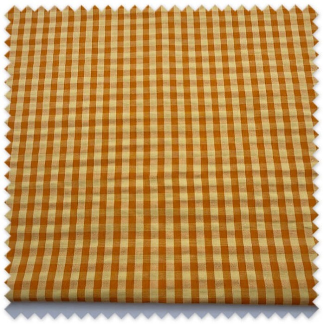Retal seersucker vichy bicolor naranja y amarillo de 0,60 metros