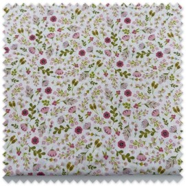 Retal de algodón popelín de 0,80 m con estampado de flores fucsia