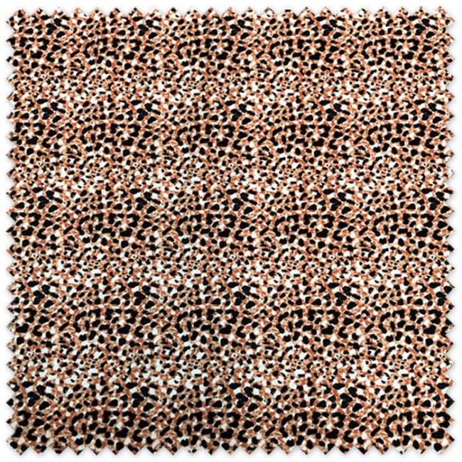 Tela de algodón 100% con estampado animal print en marrón y negro