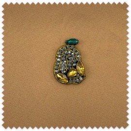 parche decorativo con forma de pera y piedras brillantes para personalizar ropa