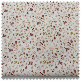 Comprar Retales de Algodón 100% Flores y Hojas Rosa y Camel | Tela Infantil Algodón 100 % Suave y Divertida