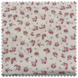retal de 1,05 metros de doble gasa 100% algodón con estampado de flores rosa empolvado