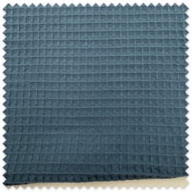 Retal de tela waffle azul jeans de 0,70 metros con textura gofre en relieve