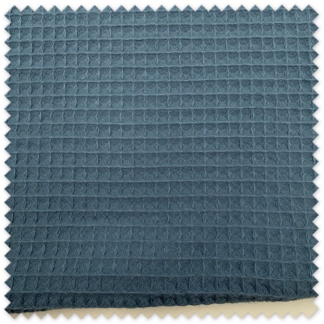 Retal de tela waffle azul jeans de 0,70 metros con textura gofre en relieve