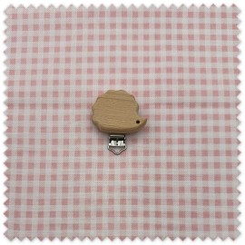 Pinza de madera para chupetero con forma de erizo y clip de acero