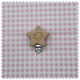 Pinza para chupetero con diseño de estrella sonriente