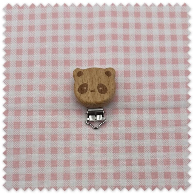 Pinza de madera para chupetero con diseño de panda