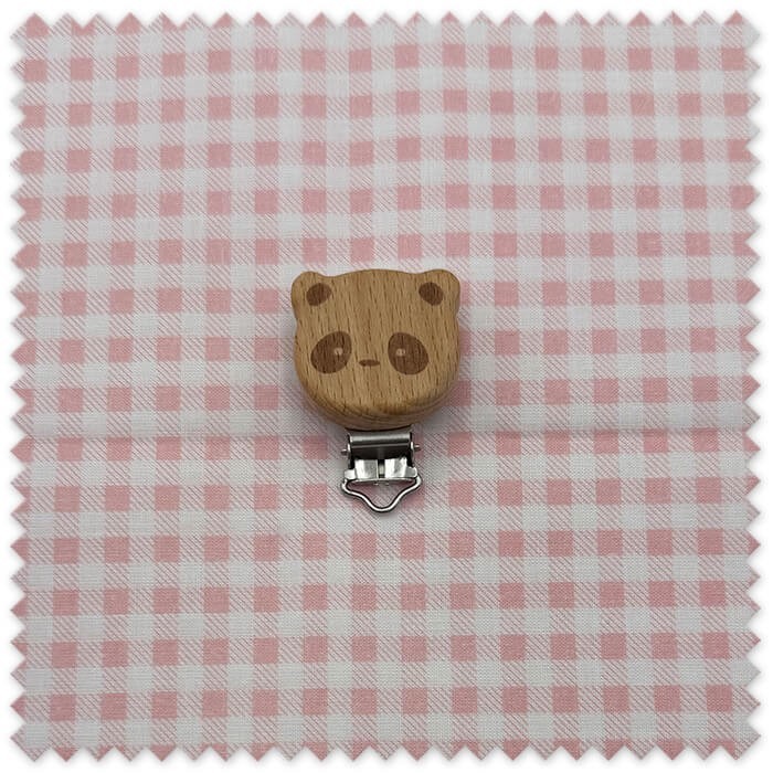 Pinza de madera para chupetero con diseño de panda