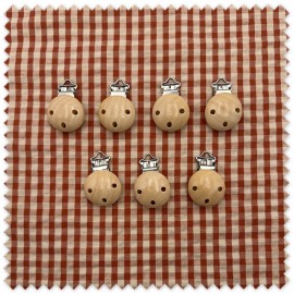 Pack de 7 pinzas de madera para chupeteros con forma circular
