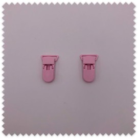 Pack de 8 pinzas rosa bebé para chupeteros y tirantes