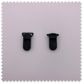 Pack de 8 pinzas negras para chupeteros y tirantes