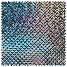 Tela Lycra Foil Holográfica Plata con acabado brillante metalizado