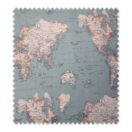 Loneta Estampada Mapa Mundi Colores 2,80m ancho