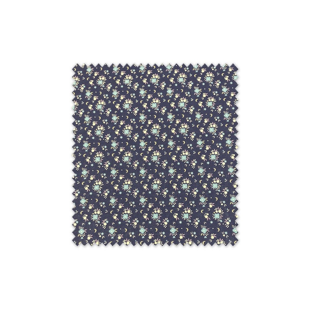 Algodón 100% Flores combinadas tonos Azules