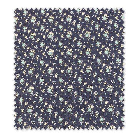 Algodón 100% Flores combinadas tonos Azules