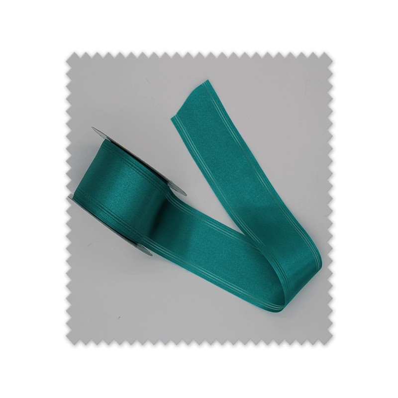 Cinta de raso fantasía verde agua marina brillante para decoración y costura