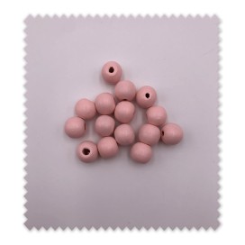 Pack 15 bolas de madera rosa bebé