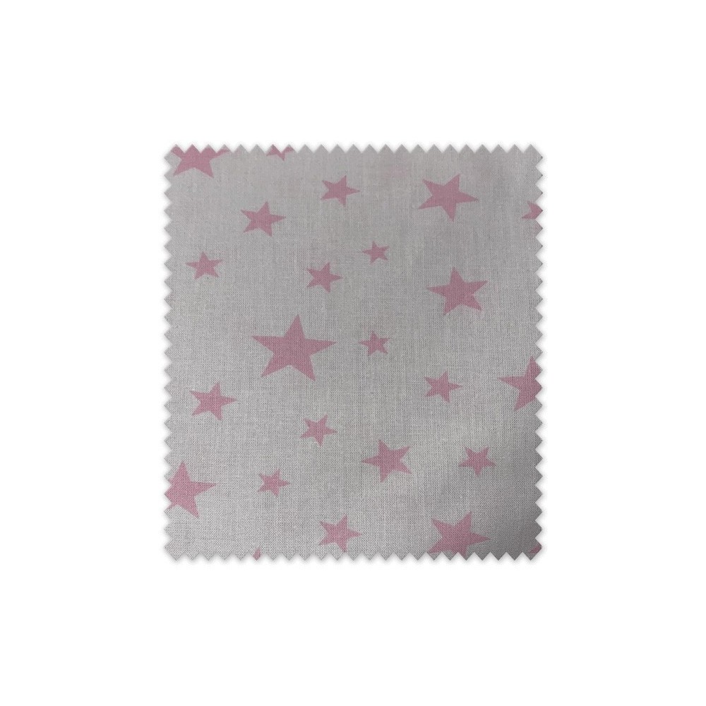 Algodón 100% Estrellas Rosa Fondo Blanco 2,80m Ancho