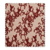 Encaje Tul Brillo Granate