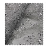 Encaje Tul Brillo Blanco