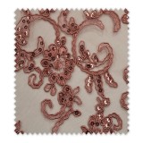 Encaje Tul Brillo Rosa Vintage