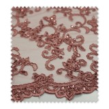 Encaje Tul Brillo Rosa Vintage
