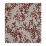 Encaje Tul Brillo Rosa Vintage