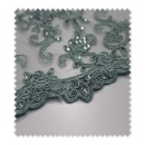 Encaje Tul Brillo Verde Agua