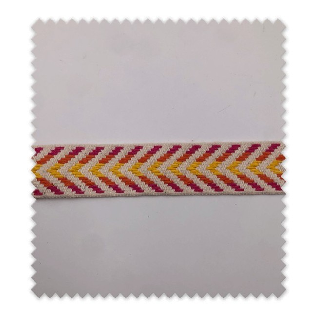 Cinta Espiga Algodón Fucsia, Naranja y Amarillo