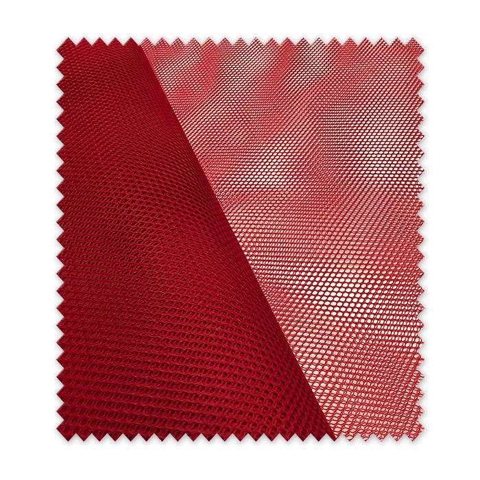 Tejido rejilla rojo ideal para moda deportiva y disfraces