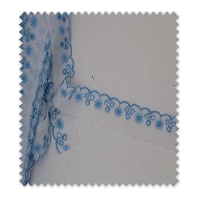 Tira Bordada Azul Bebé 13,70m 3cm