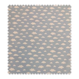 Comprar telas de Popelín Estampado Nubes Fondo Azul Bebé al mejor precio