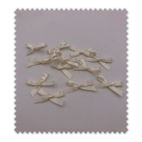 Pack 10 lazos cinta de raso color crudo para regalos, manualidades y decoración