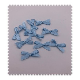 Pack 10 lazos cinta de raso celeste para manualidades, regalos y decoración al mejor precio