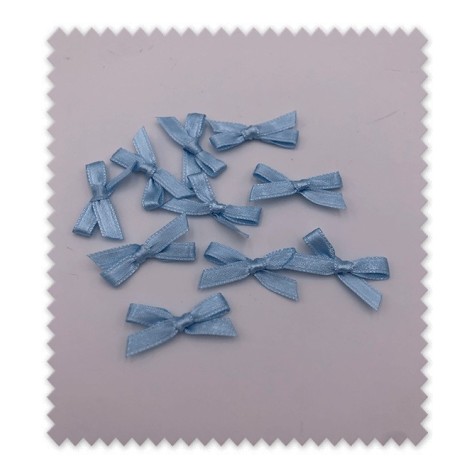 Pack 10 lazos cinta de raso celeste para manualidades, regalos y decoración al mejor precio