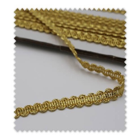 Rollo 25m Pasamanería Brillo Oro Ondas