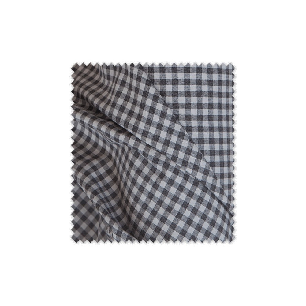 algodón estampado cuadros vichy pequeño azul y negro